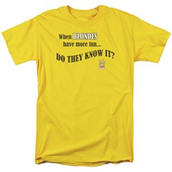 Blondes Have More Fun - Adult Yellow S/S T-Shirt For Men