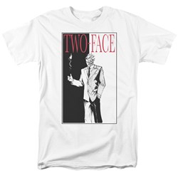 Batman - Two Face - Adult White S/S T-Shirt For Men