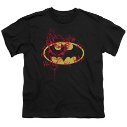 Batman - Joker Graffiti - Big Boys Black S/S T-Shirt For Boys