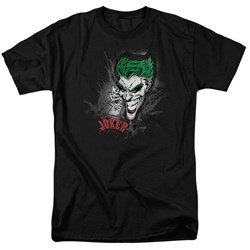 Batman - Joker Sprays The City - Adult Black S/S T-Shirt For Men