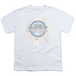 Amazing Race - The Race - Big Boys White S/S T-Shirt For Boys