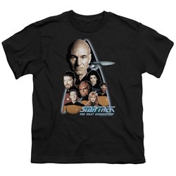 Star Trek - The Next Generation - Big Boys Black S/S T-Shirt For Boys