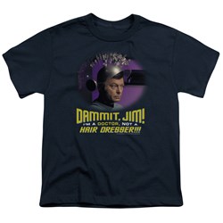 Star Trek - Not A Hair Dresser - Big Boys Navy S/S T-Shirt For Boys
