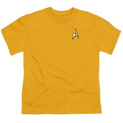 Star Trek - Command Uniform - Big Boys Gold S/S T-Shirt For Boys