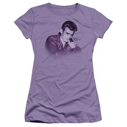 Dean - Mischevious - Juniors Lilac Sheer Cap Sleeve T-Shirt For Women