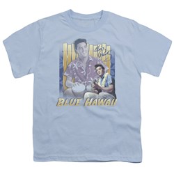 Elvis - Blue Hawaii - Big Boys Carolina Blue S/S T-Shirt For Boys