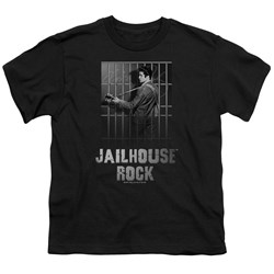 Elvis - Jailhouse Rock - Big Boys Black S/S T-Shirt For Boys
