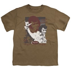 Elvis - Aloha Hang Loose - Big Boys Safari Green S/S T-Shirt For Boys
