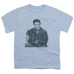 Elvis - Repeat - Big Boys Light Blue S/S T-Shirt For Boys