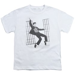 Elvis - Jailhouse Rock - Big Boys White S/S T-Shirt For Boys
