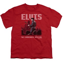 Elvis - Return Of The King - Big Boys Red S/S T-Shirt For Boys