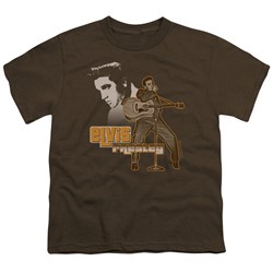 Elvis - The Hillbilly Cat - Big Boys Coffee S/S T-Shirt For Boys