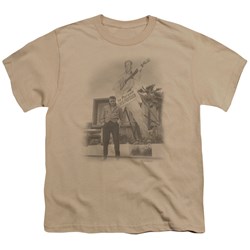 Elvis - Larger Than Life - Big Boys Sand S/S T-Shirt For Boys