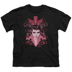 Elvis - Lets Face It - Big Boys Black S/S T-Shirt For Boys
