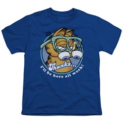 Garfield - Performing - Big Boys Royal Blue S/S T-Shirt For Boys