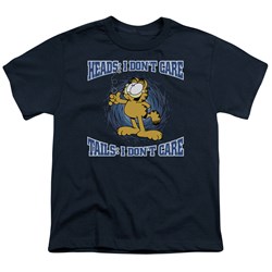 Garfield - Heads Or Tails - Big Boys Navy S/S T-Shirt For Boys
