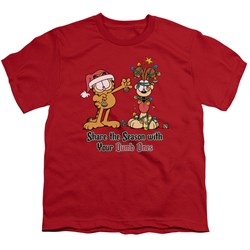 Garfield - Share The Season - Big Boys Red S/S T-Shirt For Boys