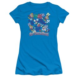 Garfield - Go Hawaiian - Juniors Turquoise S/S T-Shirt For Women