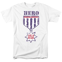 Hero Aka Dad - Adult White S/S T-Shirt For Men