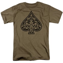 Tribal Spade - Adult Safari Green S/S T-Shirt For Men