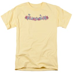 Tropical Floral Band - Adult Banana S/S T-Shirt For Men