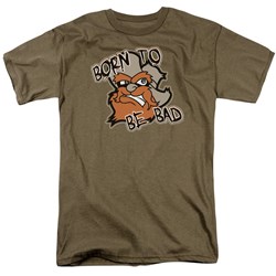Born To Be Bad - Adult Khaki S/S T-Shirt For Men