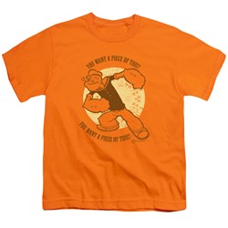 Popeye - You Want A Piece Of This - Big Boys Orange S/S T-Shirt For Boys