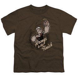Popeye - Strong To Tha Finish - Big Boys Coffee S/S T-Shirt For Boys