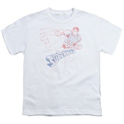 Superman - Sketch Superman - Big Boys White S/S T-Shirt For Boys