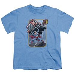 Superman - Pick Up My Truck - Big Boys Carolina Blue S/S T-Shirt For Boys