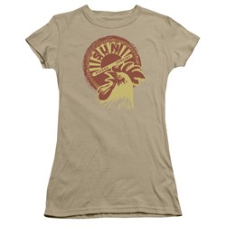 Sun - Good Morning - Juniors Desert Sand Sheer Cap Slv T-Shirt For Women