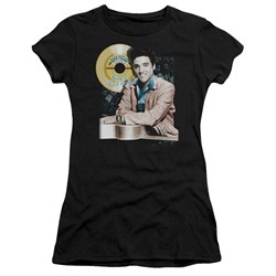 Elvis - Gold Record Juniors T-Shirt In Black