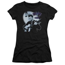Elvis - Hillbilly Cat Juniors T-Shirt In Black