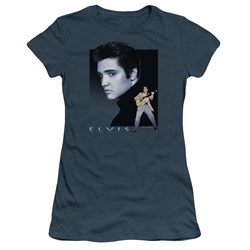 Elvis - Blue Rocker Juniors T-Shirt In Slate