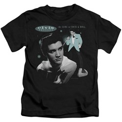 Elvis - Teal Portrait Little Boys T-Shirt In Black