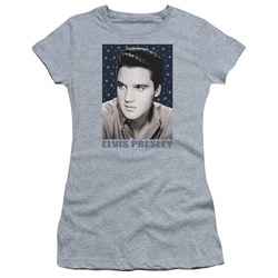 Elvis - Blue Sparkle Juniors T-Shirt In Heather