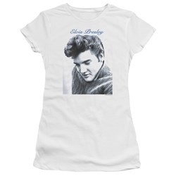 Elvis - Script Sweater Juniors T-Shirt In White