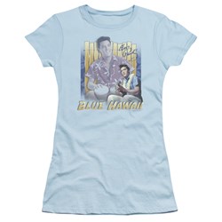 Elvis - Blue Hawaii Juniors T-Shirt In Carolina Blue