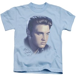 Elvis - Big Portrait Little Boys T-Shirt In Light Blue