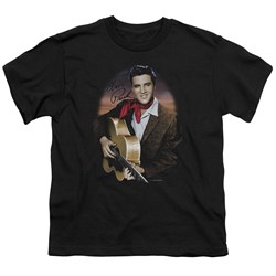 Elvis - Red Scarf Ii Big Boys T-Shirt In Black