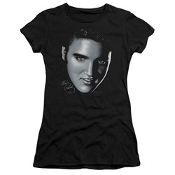 Elvis - Big Face Juniors T-Shirt In Black