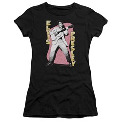 Elvis - Pink Rock Juniors T-Shirt In Black