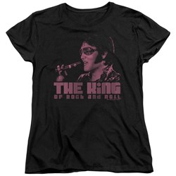 Elvis - The King Womens T-Shirt In Black