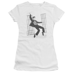 Elvis - Jailhouse Rock Juniors T-Shirt In White