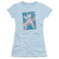 Elvis - Splatter Hawaii Juniors T-Shirt In Carolina Blue