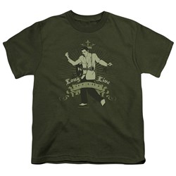 Elvis - Long Live The King Big Boys T-Shirt In Military Green