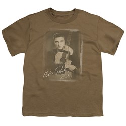 Elvis - Guitar Man Big Boys T-Shirt In Safari Green