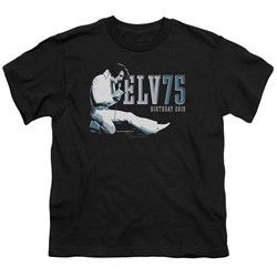 Elvis - Elv 75 Logo Big Boys T-Shirt In Black