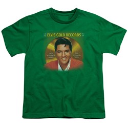 Elvis - Gold Records Big Boys T-Shirt In Kelly Green