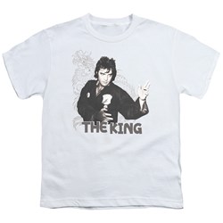 Elvis - Fighting King Big Boys T-Shirt In White